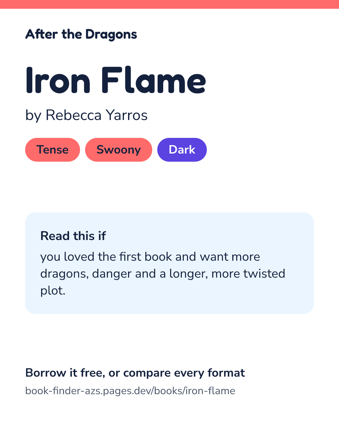 Share card for Iron Flame