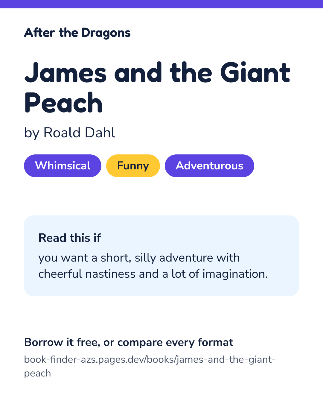 Share card for James and the Giant Peach