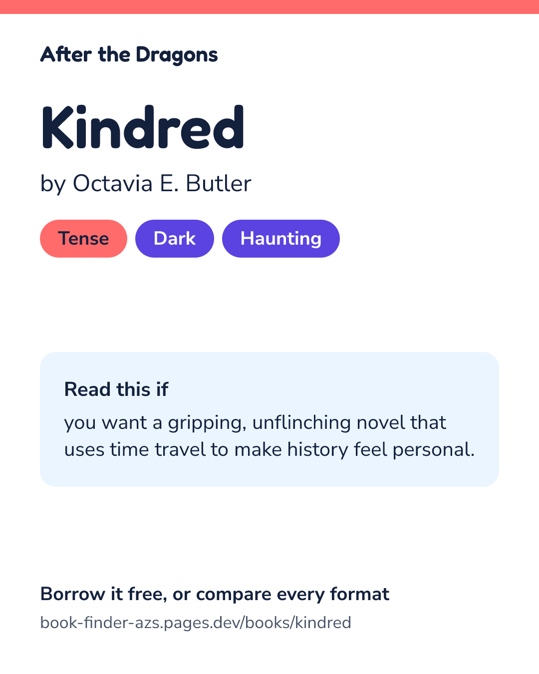 Share card for Kindred