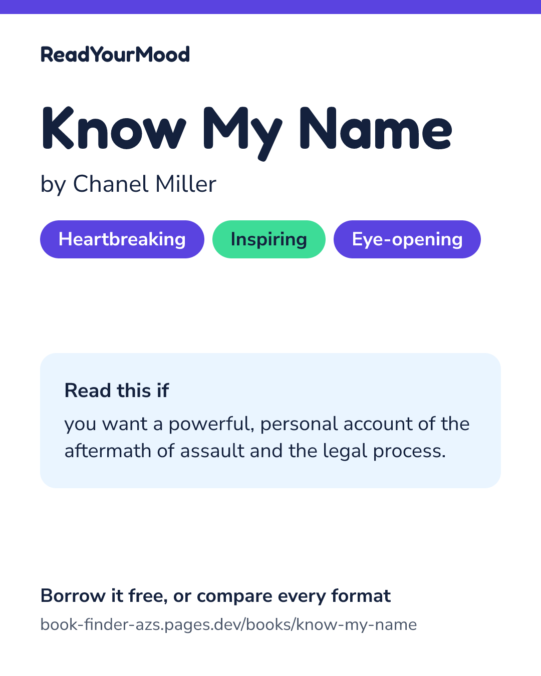 Share card for Know My Name