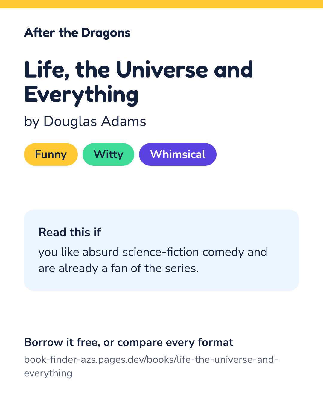 Share card for Life, the Universe and Everything