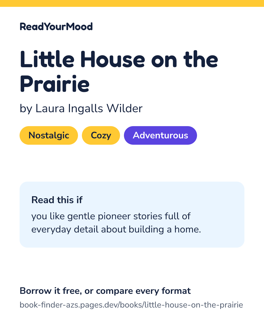 Share card for Little House on the Prairie