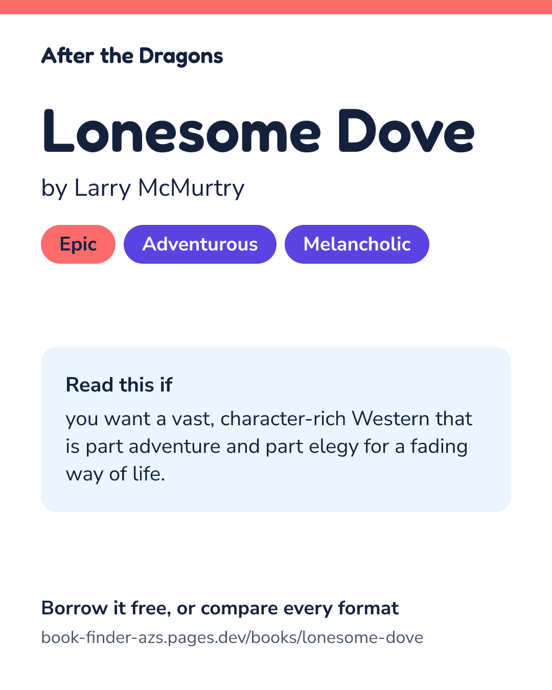 Share card for Lonesome Dove