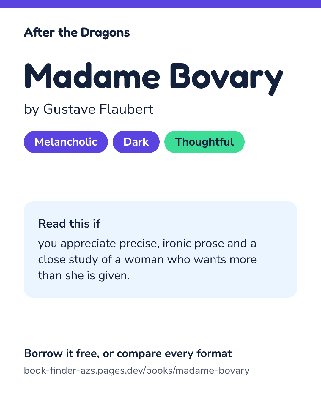 Share card for Madame Bovary
