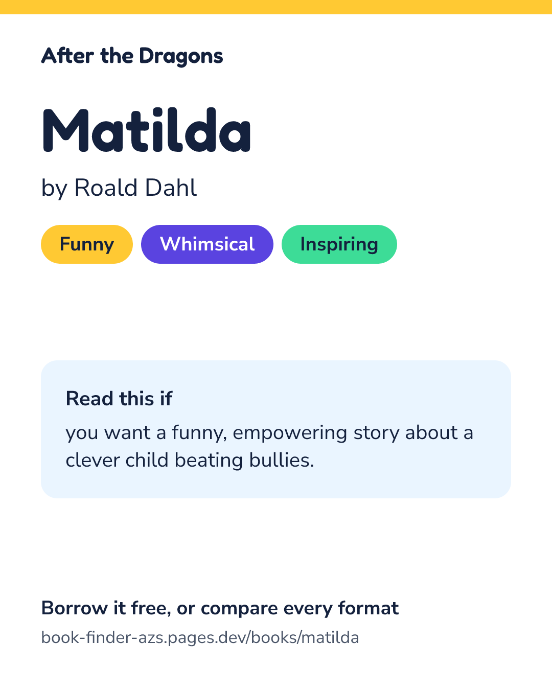 Share card for Matilda