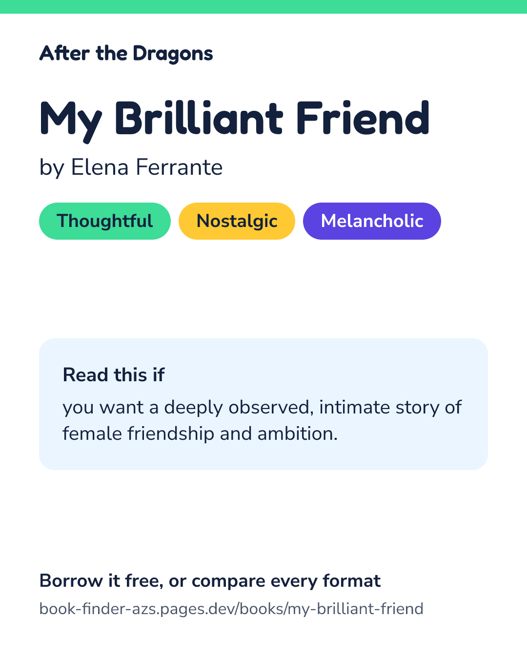 Share card for My Brilliant Friend