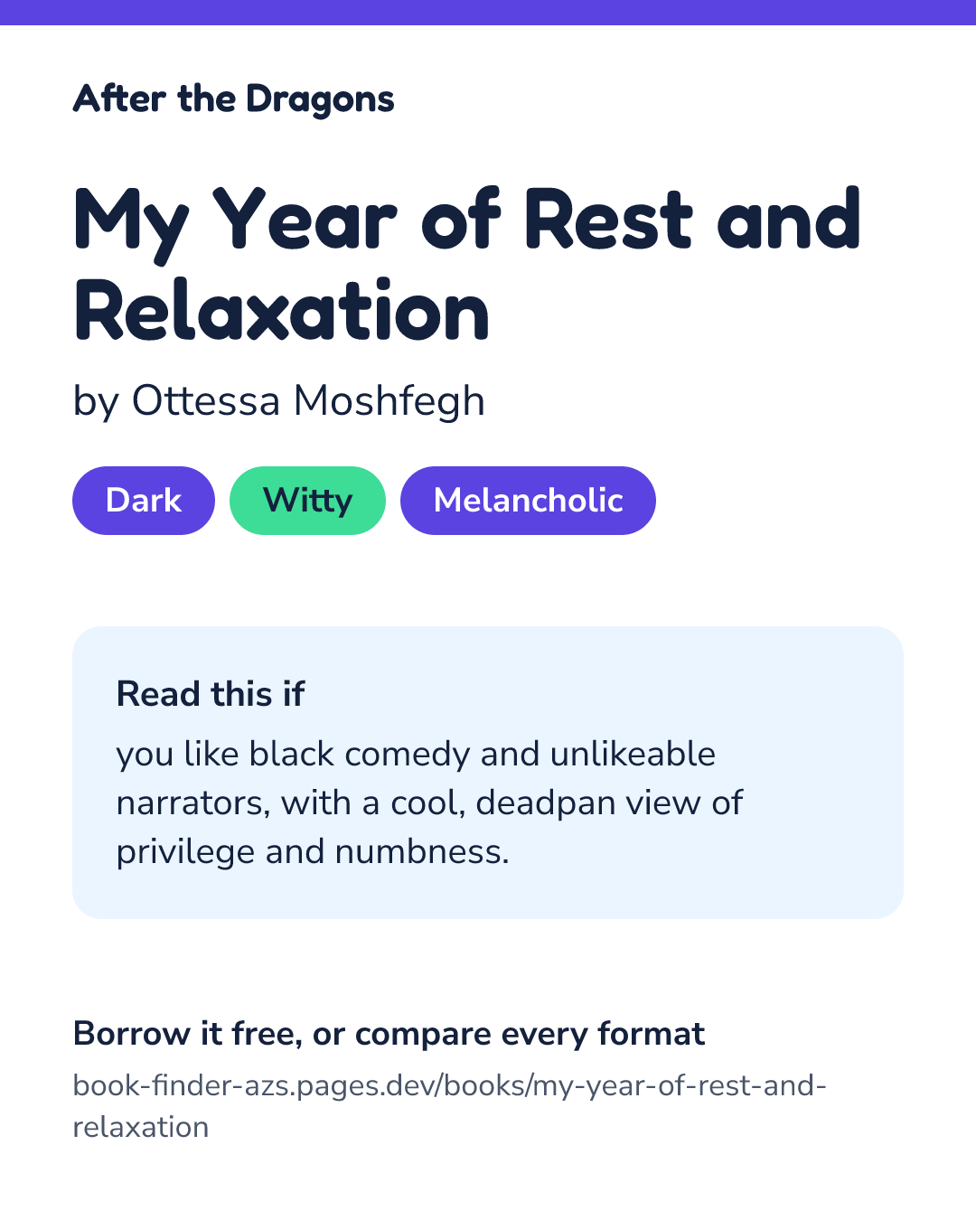 Share card for My Year of Rest and Relaxation