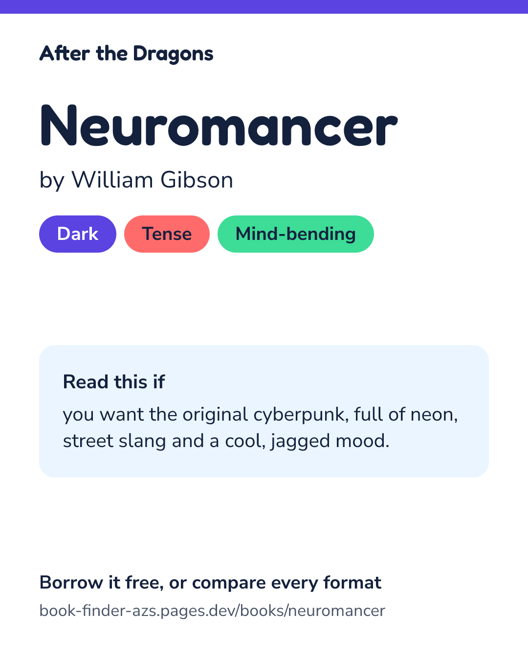 Share card for Neuromancer