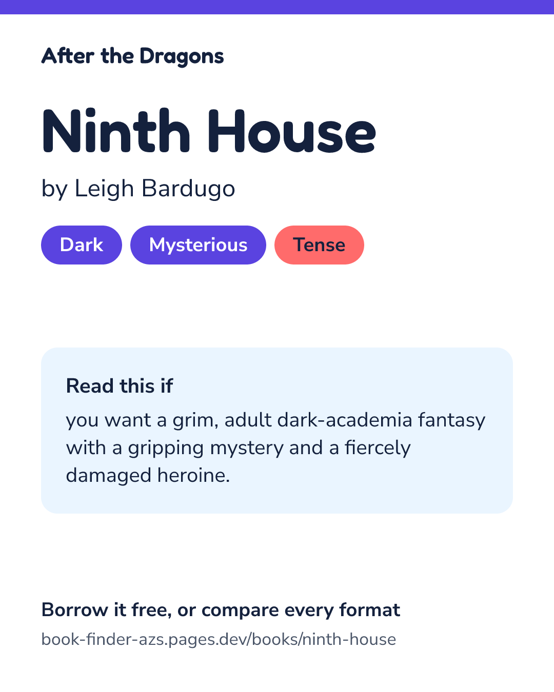 Share card for Ninth House