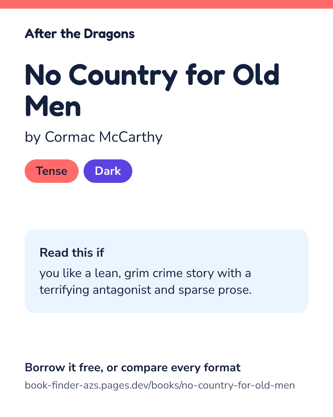 Share card for No Country for Old Men