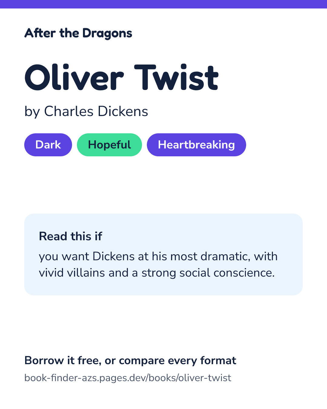 Share card for Oliver Twist