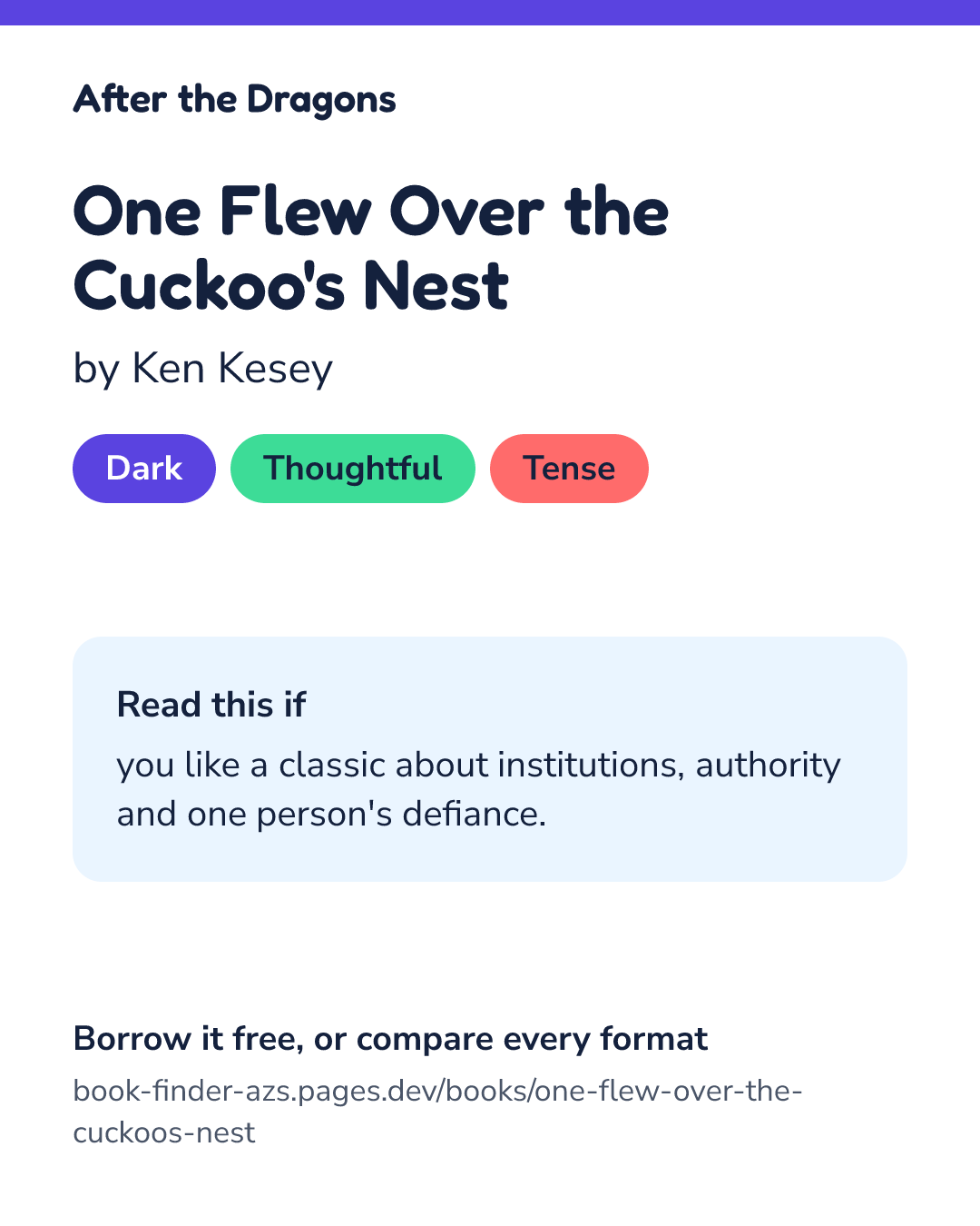 Share card for One Flew Over the Cuckoo's Nest