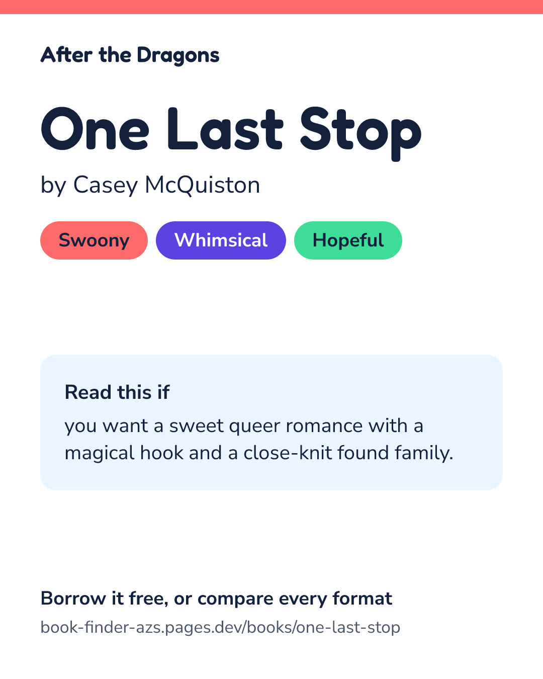 Share card for One Last Stop