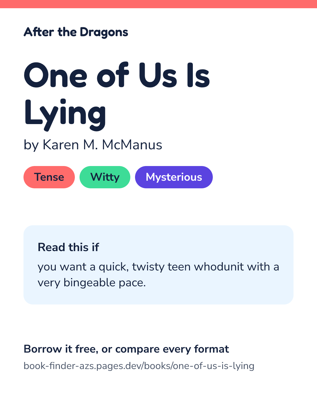Share card for One of Us Is Lying