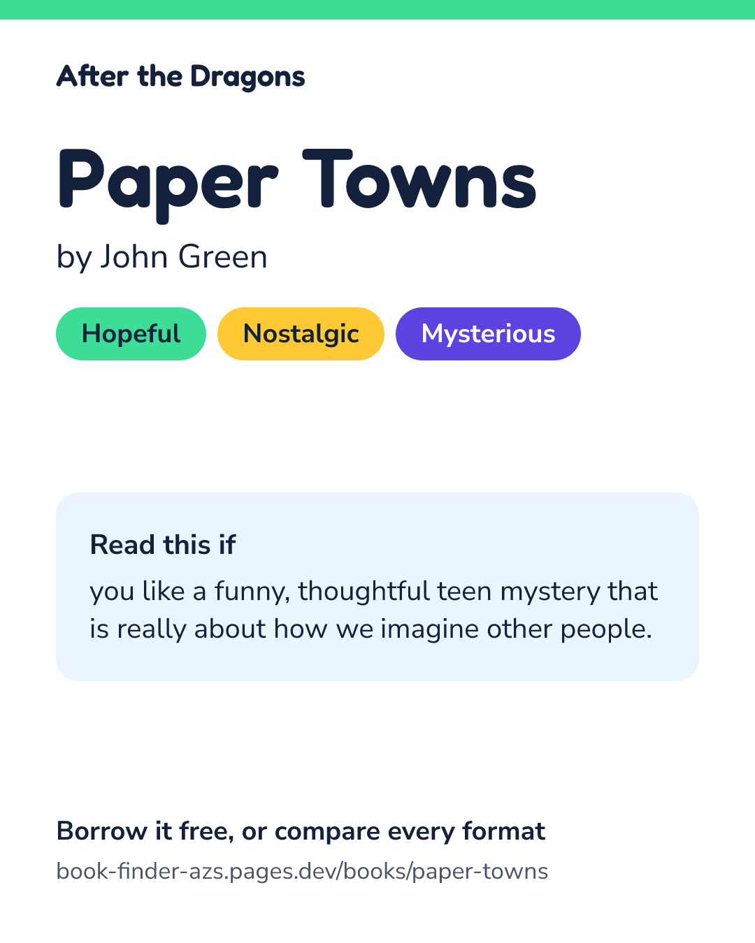 Share card for Paper Towns