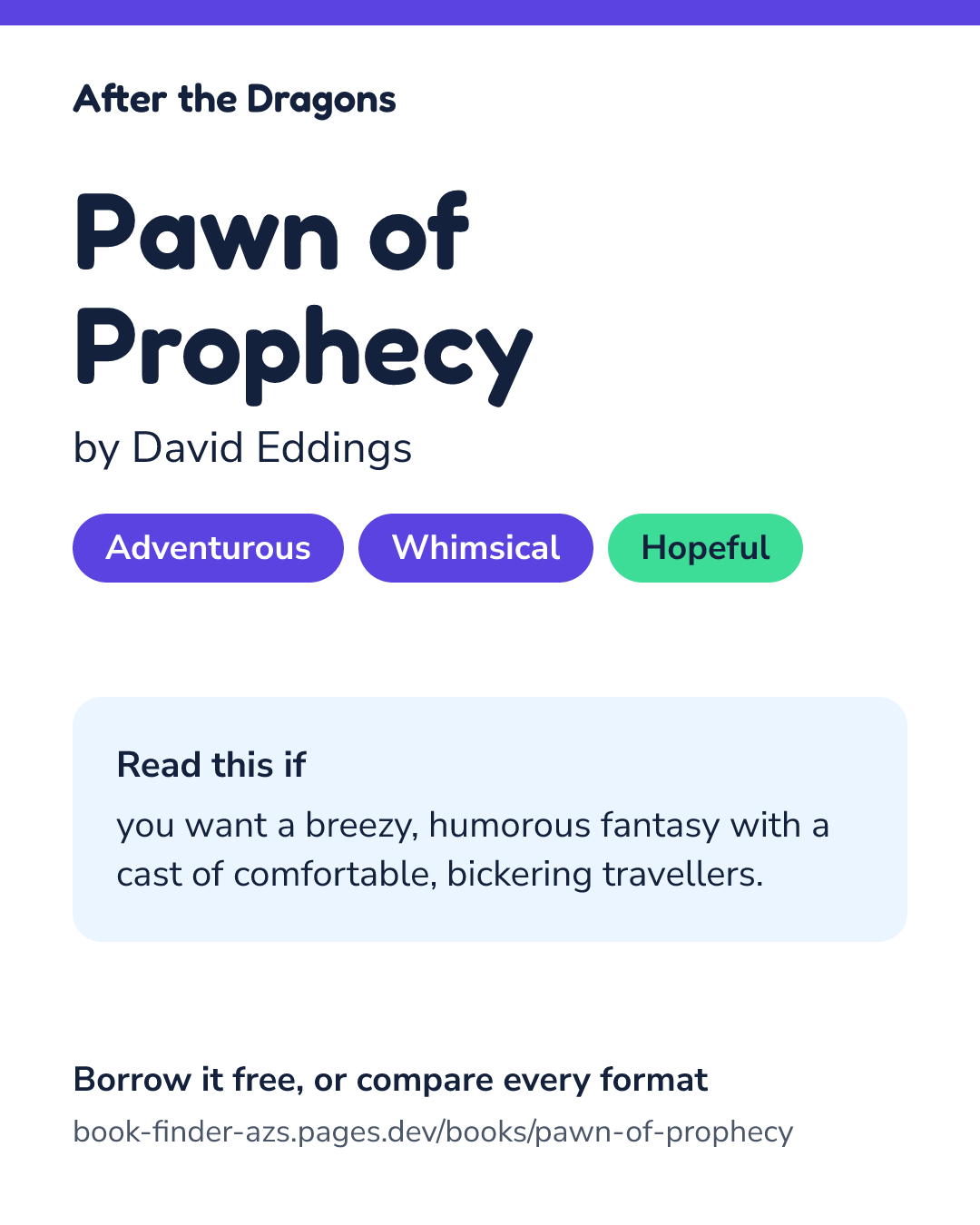 Share card for Pawn of Prophecy
