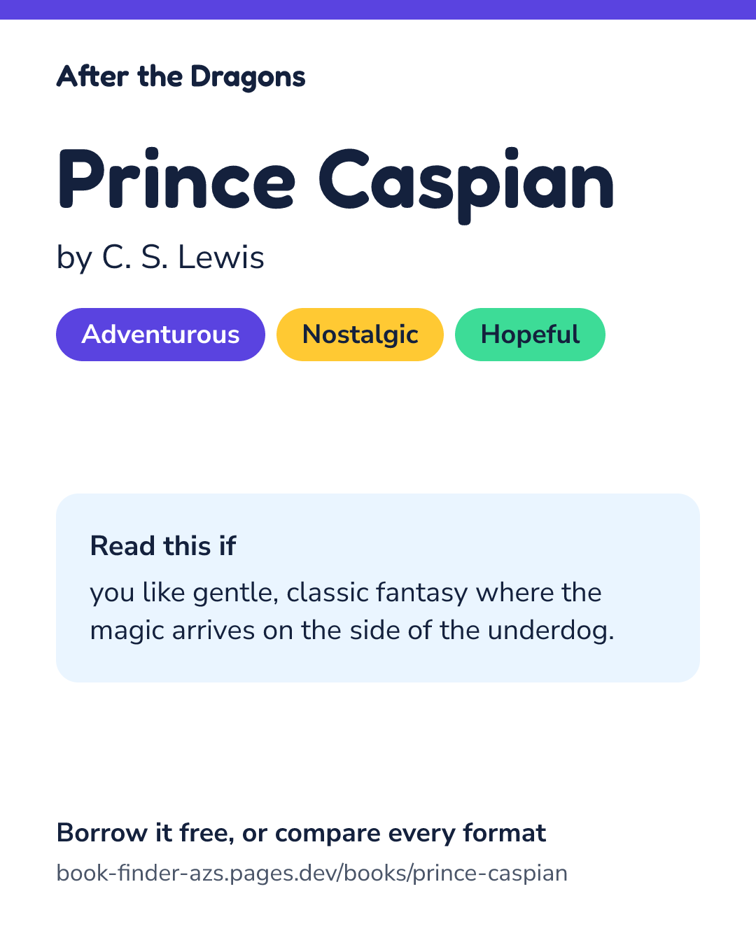 Share card for Prince Caspian