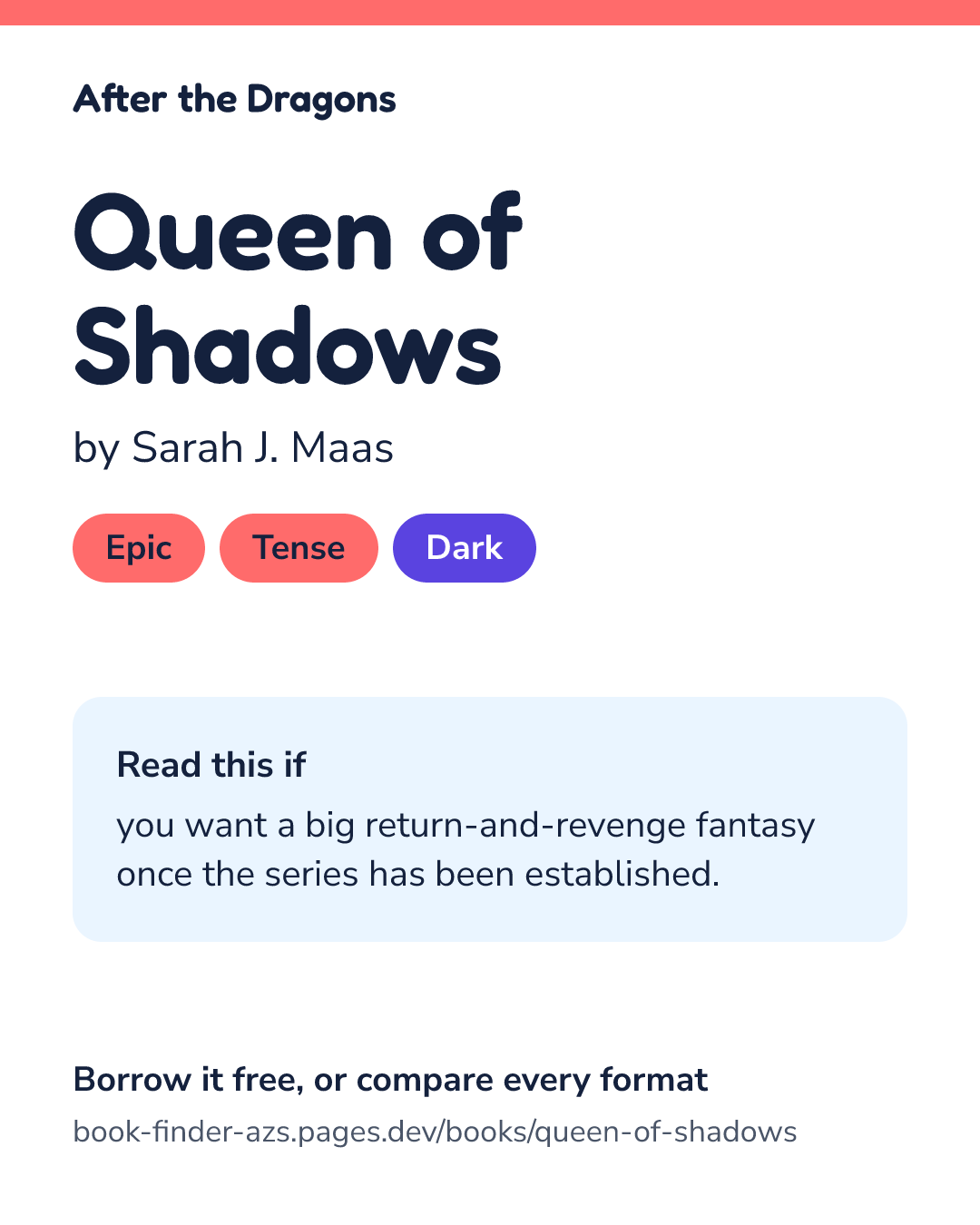 Share card for Queen of Shadows