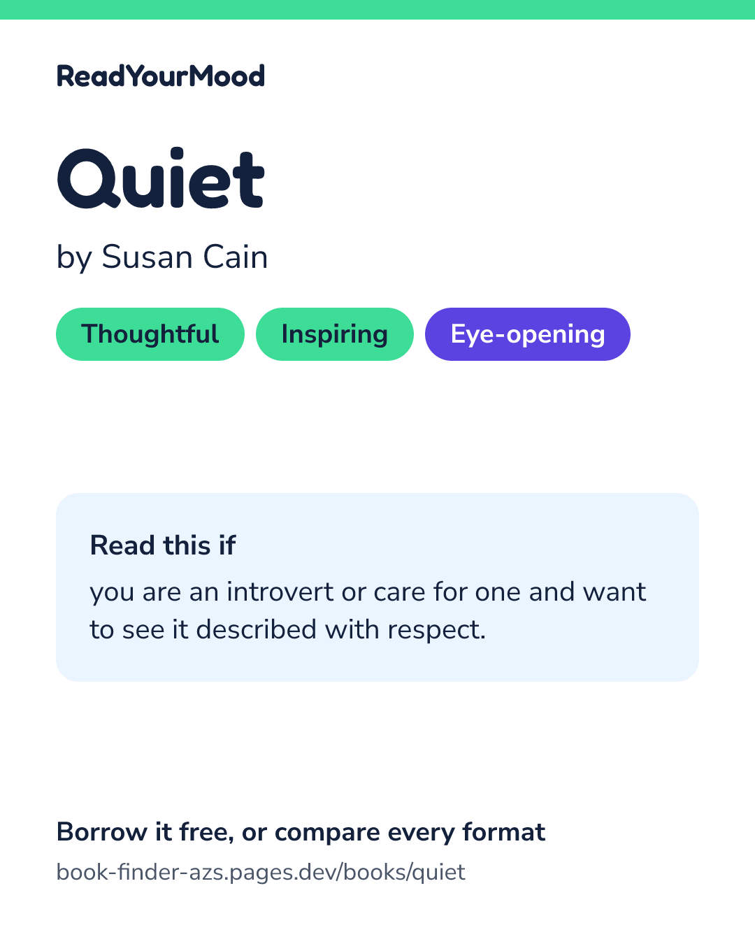 Share card for Quiet