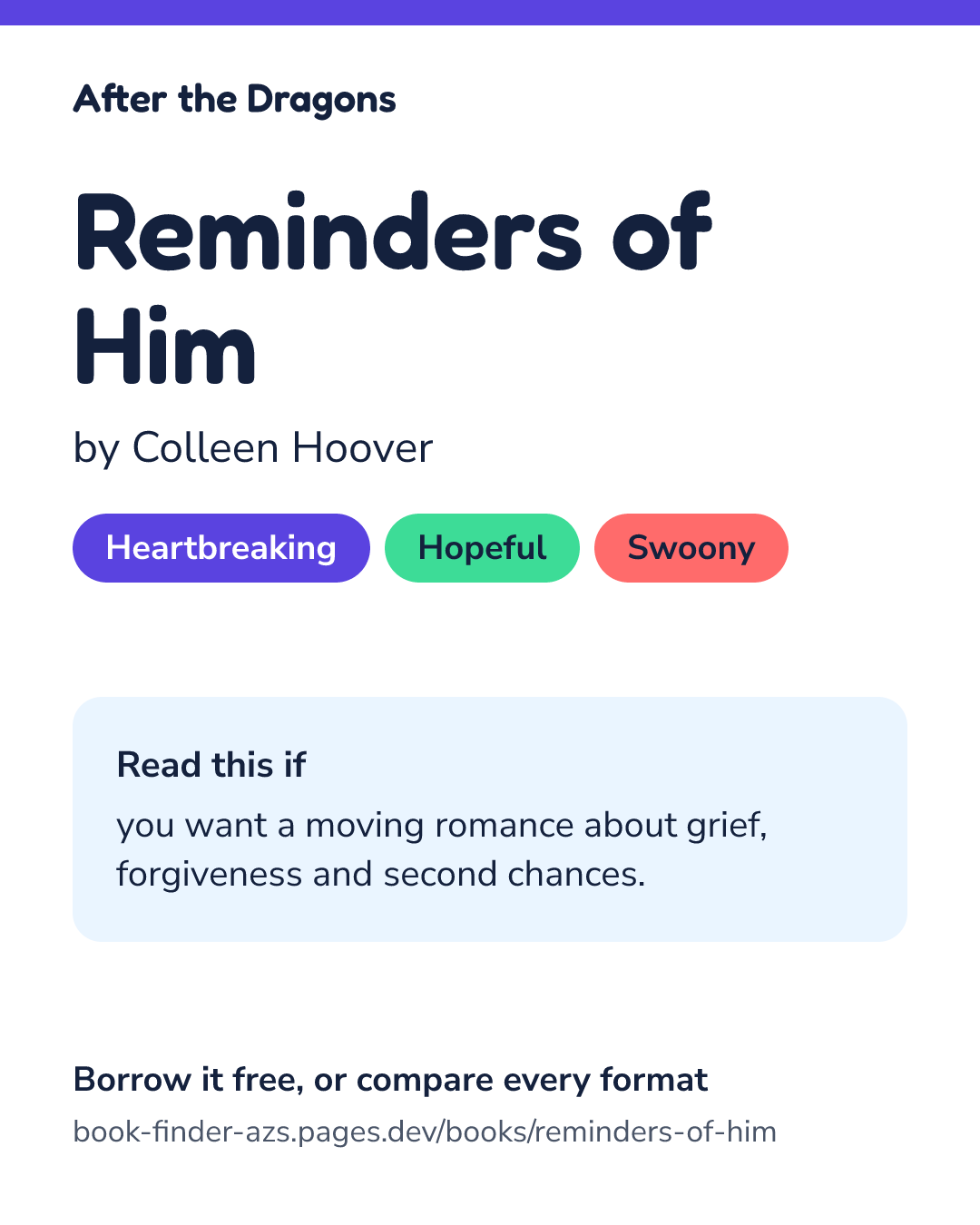 Share card for Reminders of Him