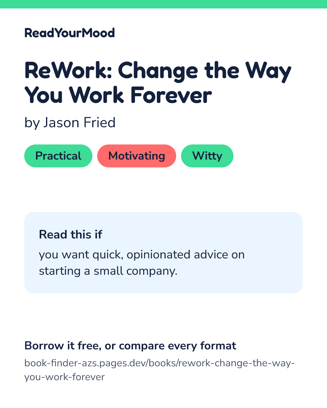 Share card for ReWork: Change the Way You Work Forever