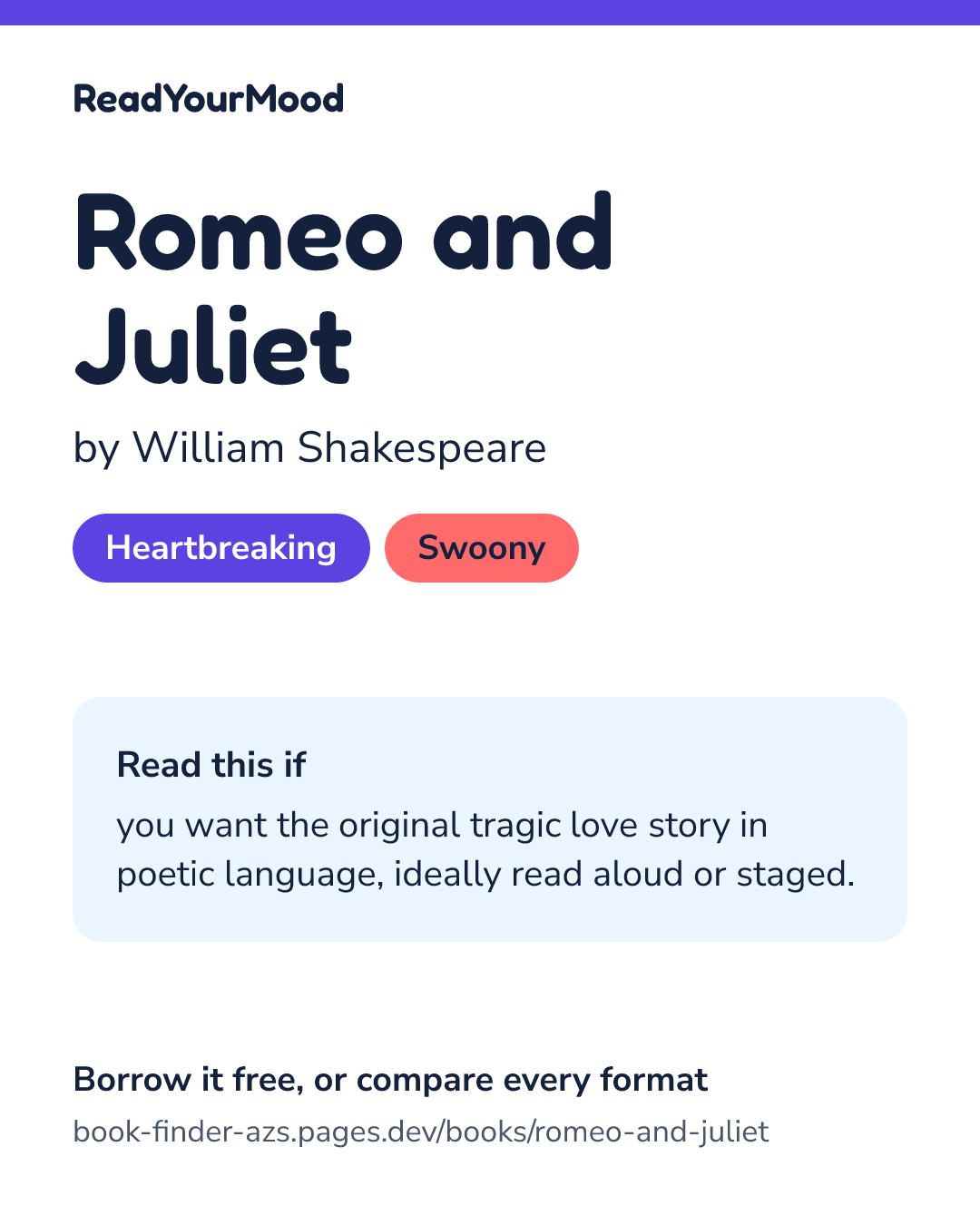 Share card for Romeo and Juliet