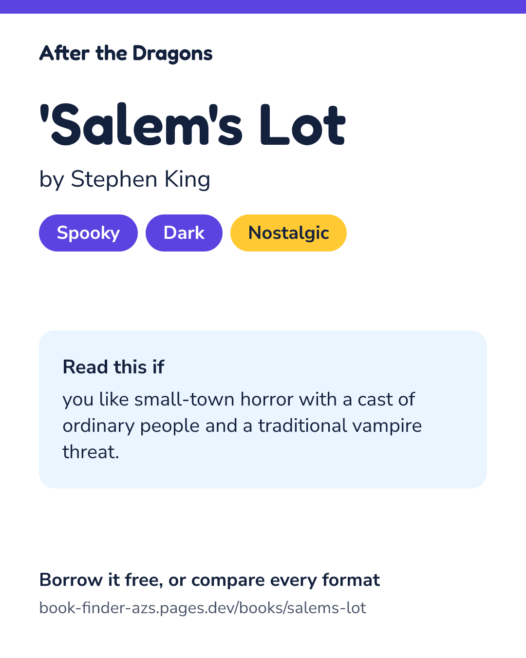 Share card for 'Salem's Lot