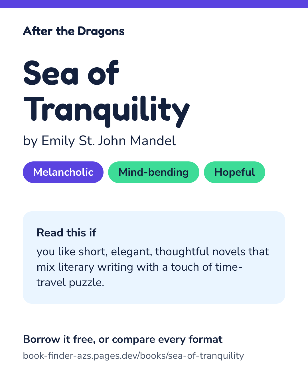 Share card for Sea of Tranquility