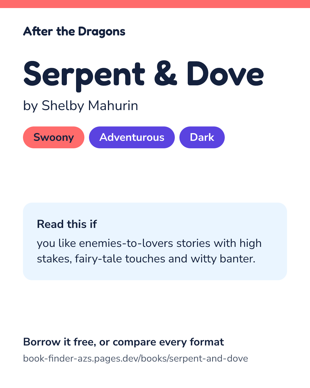 Share card for Serpent & Dove