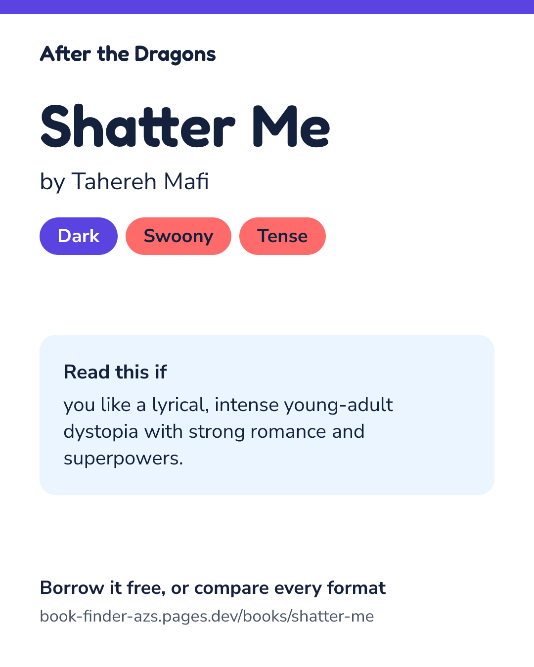 Share card for Shatter Me