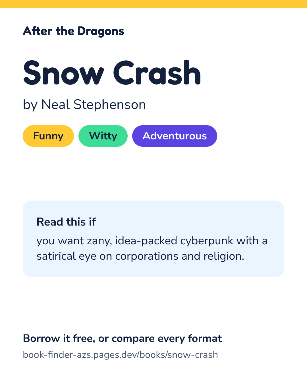 Share card for Snow Crash