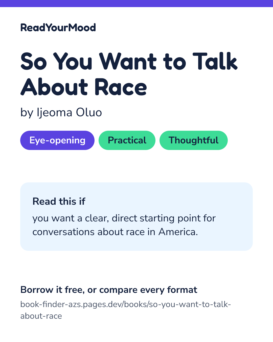 Share card for So You Want to Talk About Race