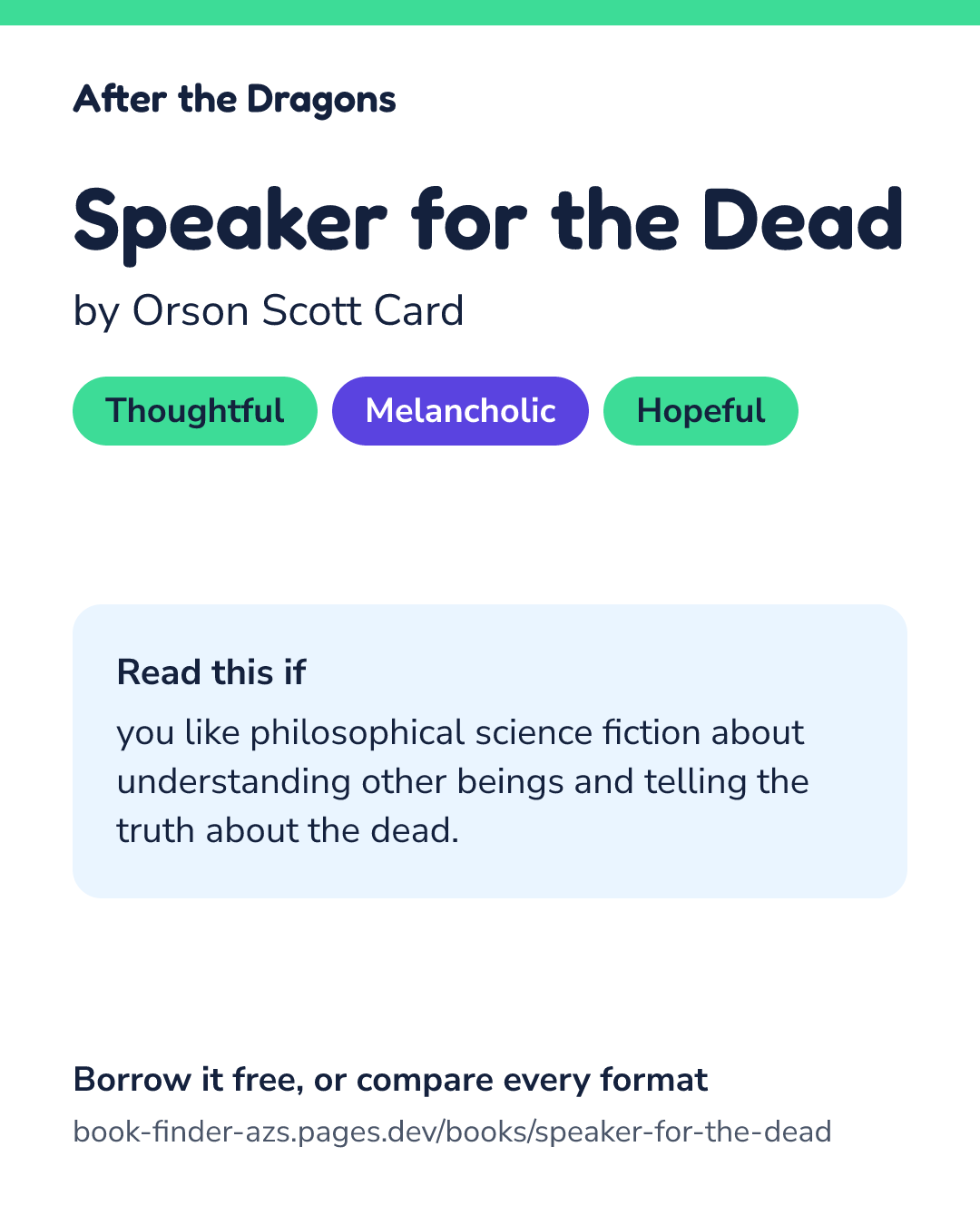 Share card for Speaker for the Dead