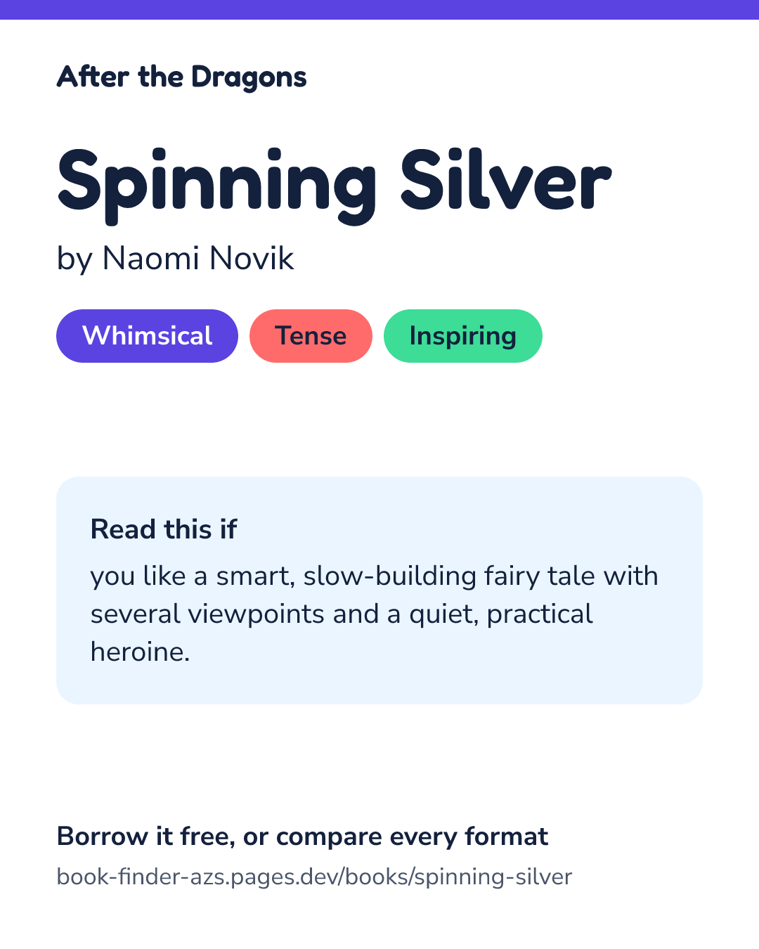 Share card for Spinning Silver