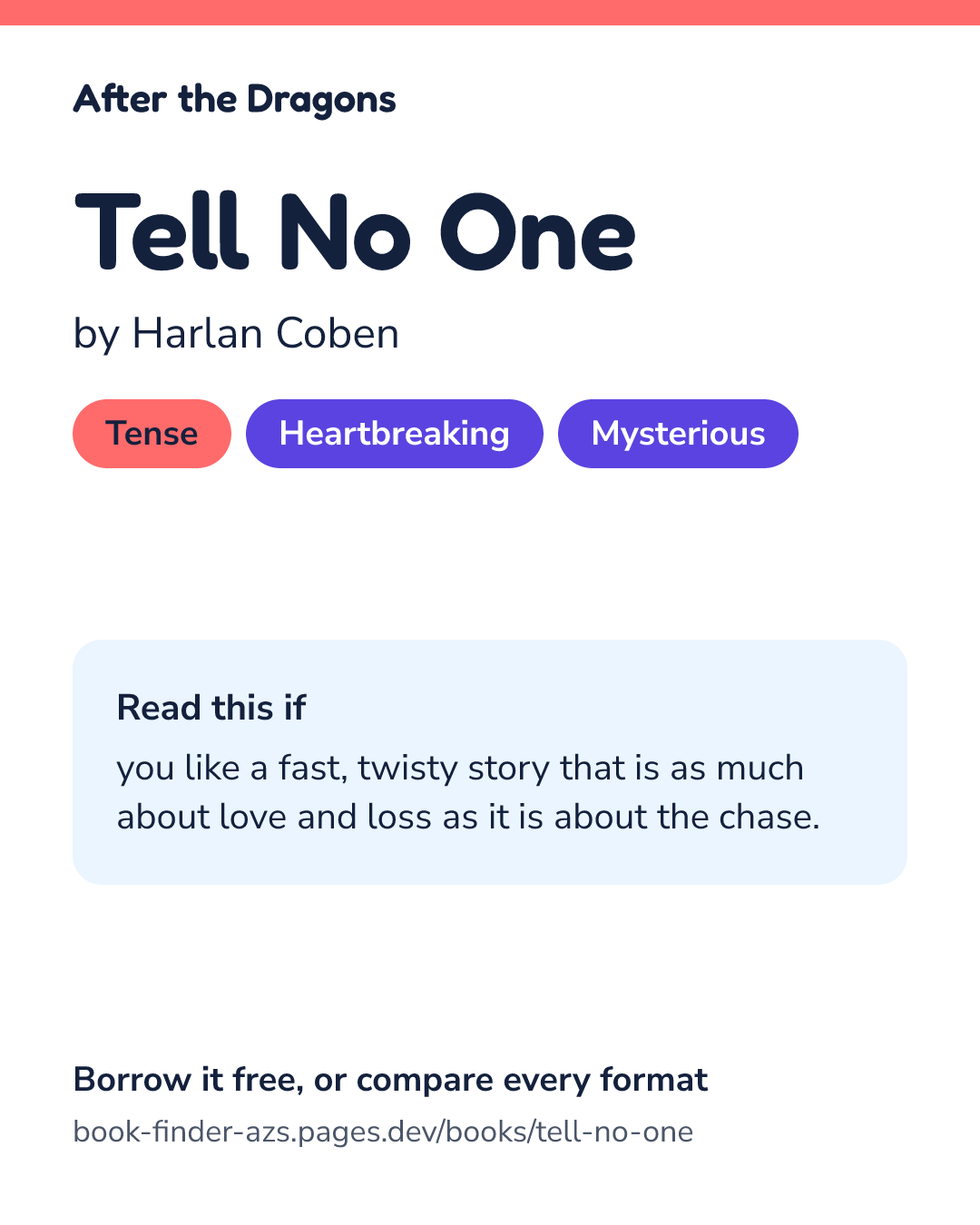 Share card for Tell No One