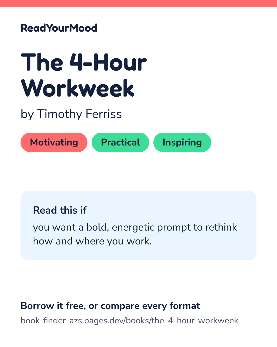 Share card for The 4-Hour Workweek