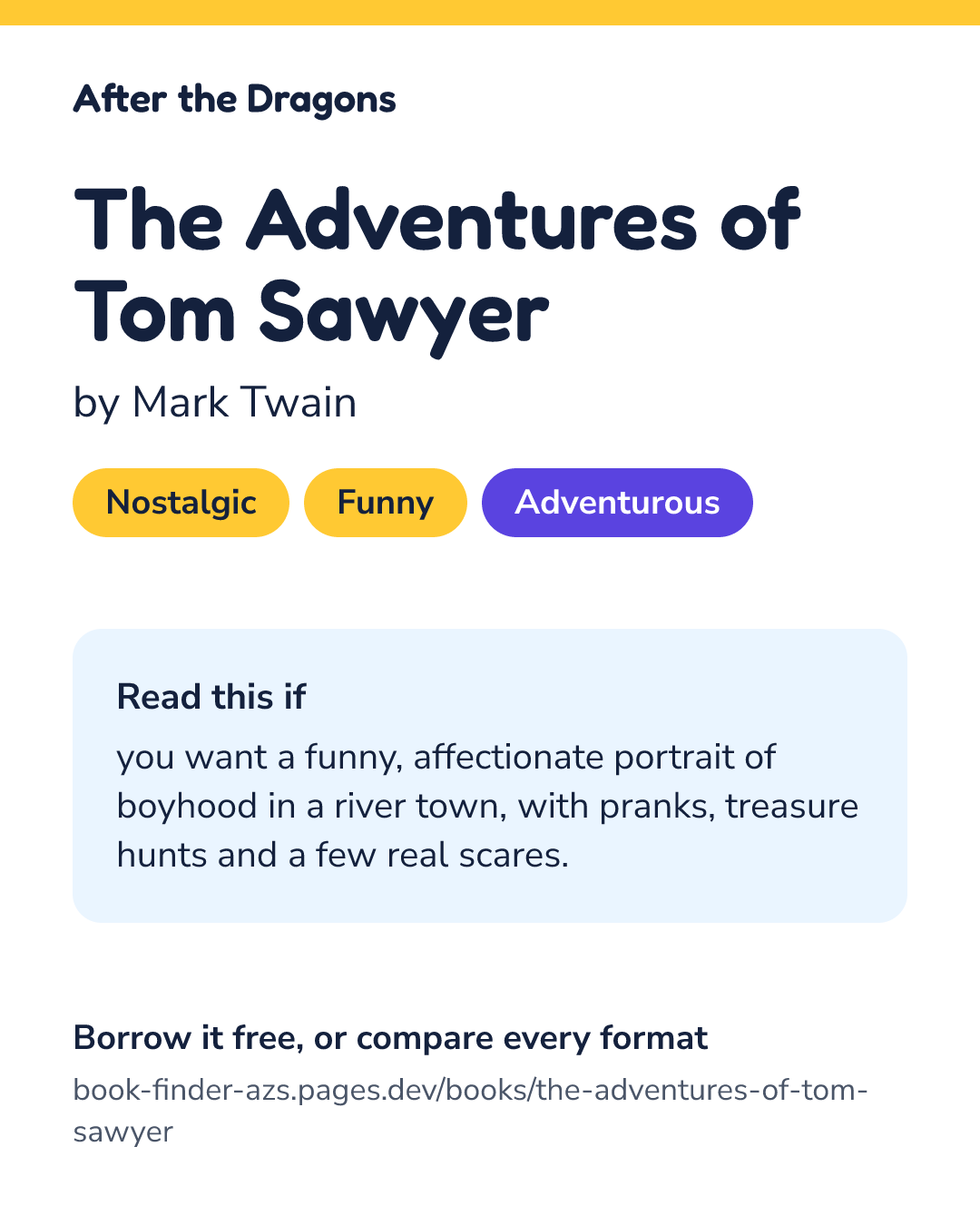 Share card for The Adventures of Tom Sawyer