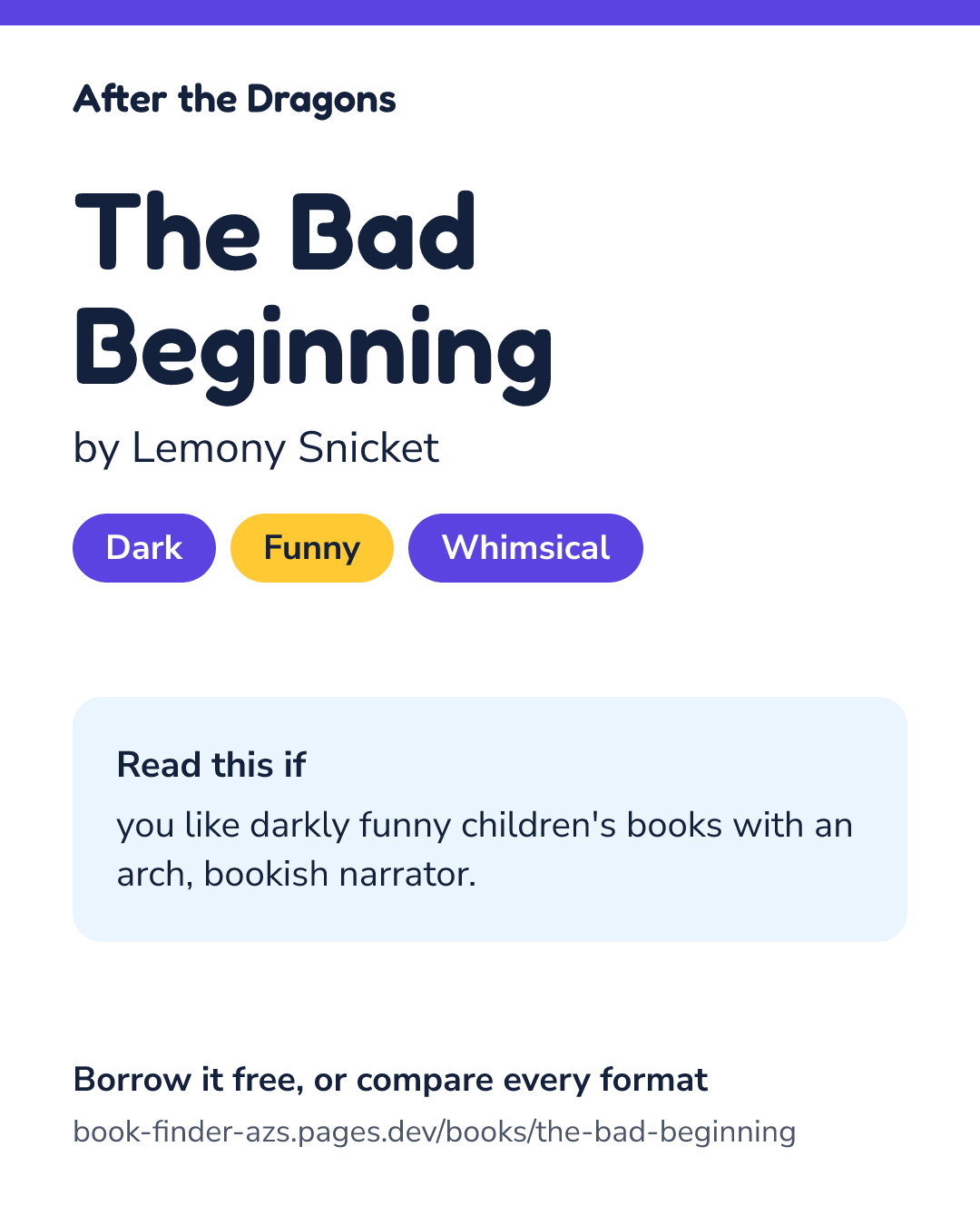 Share card for The Bad Beginning