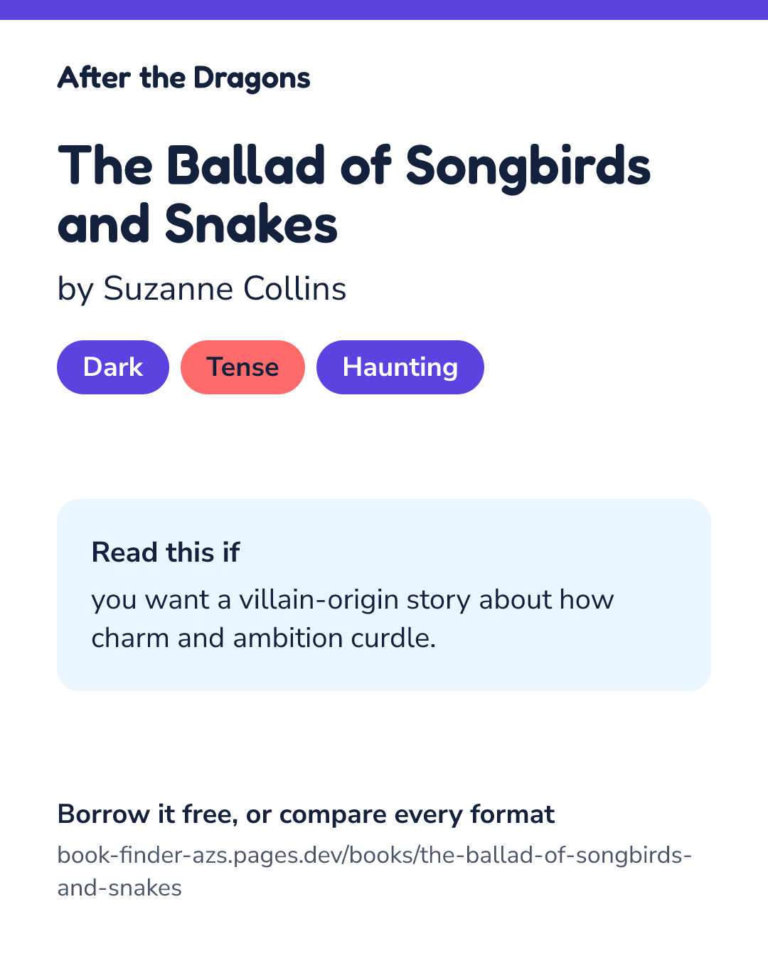 Share card for The Ballad of Songbirds and Snakes