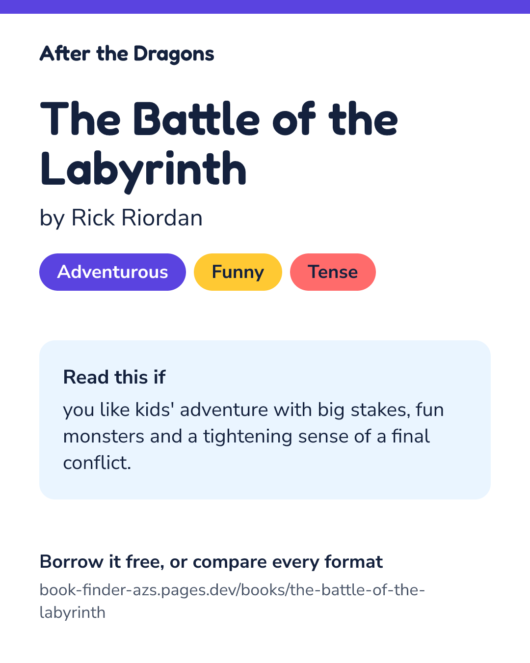 Share card for The Battle of the Labyrinth