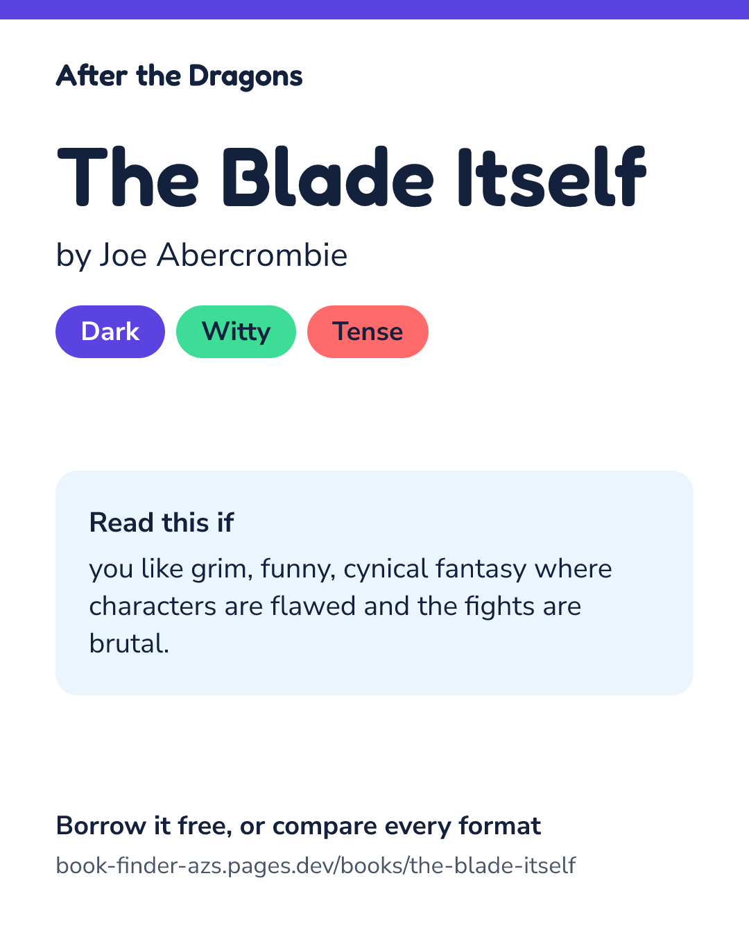 Share card for The Blade Itself