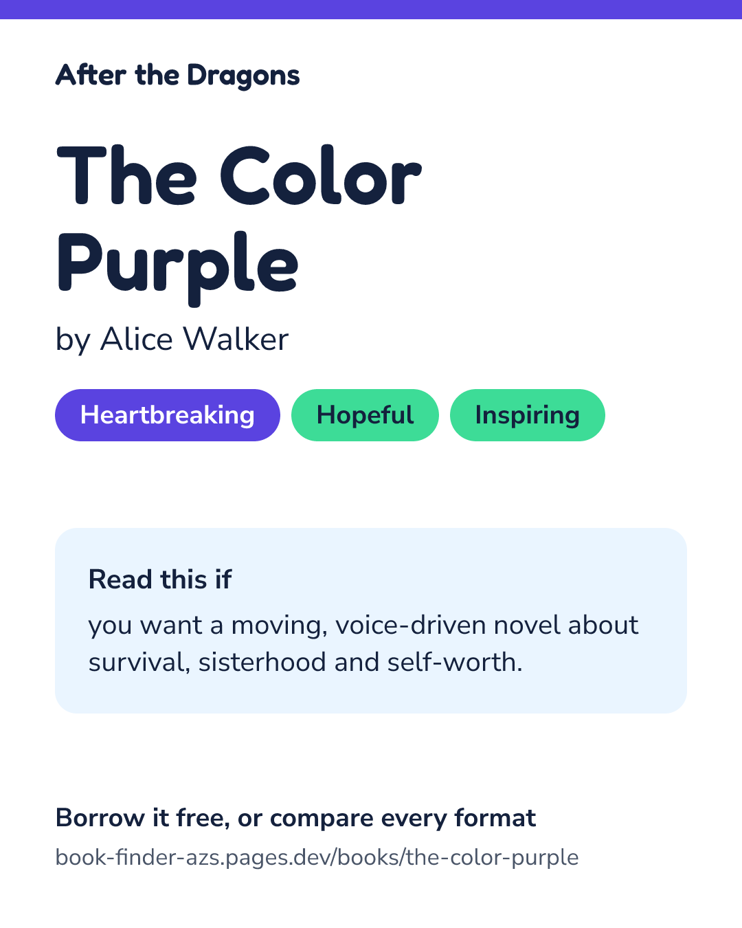Share card for The Color Purple