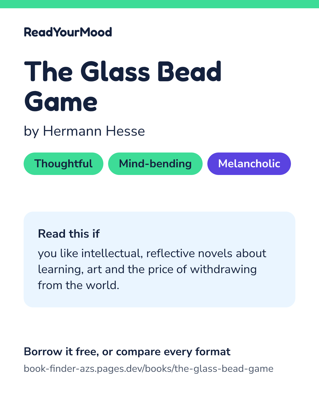 Share card for The Glass Bead Game