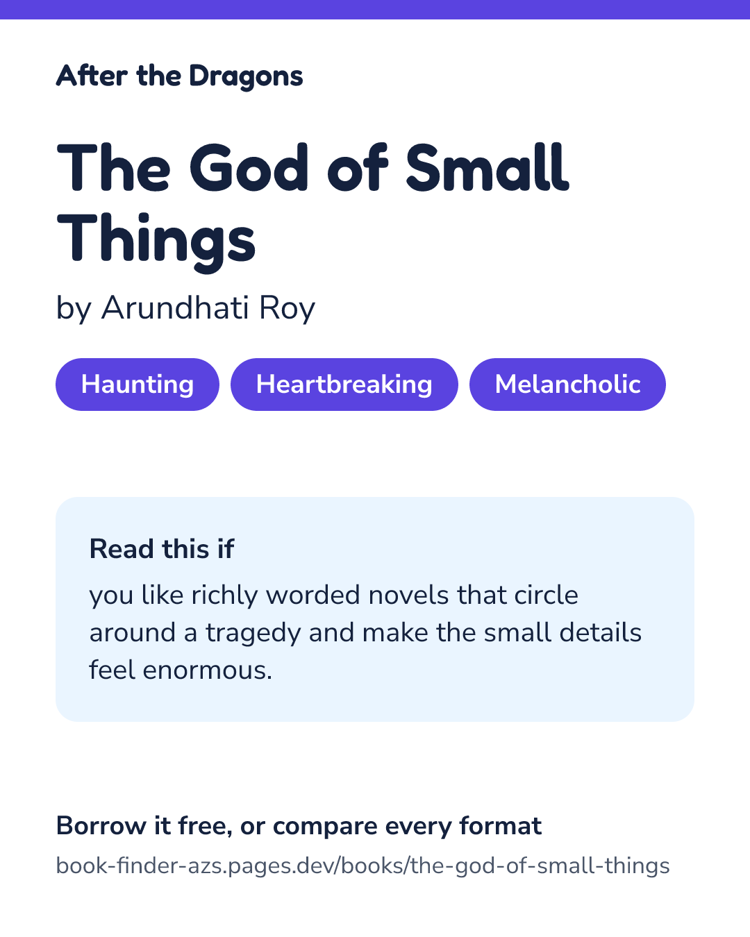 Share card for The God of Small Things