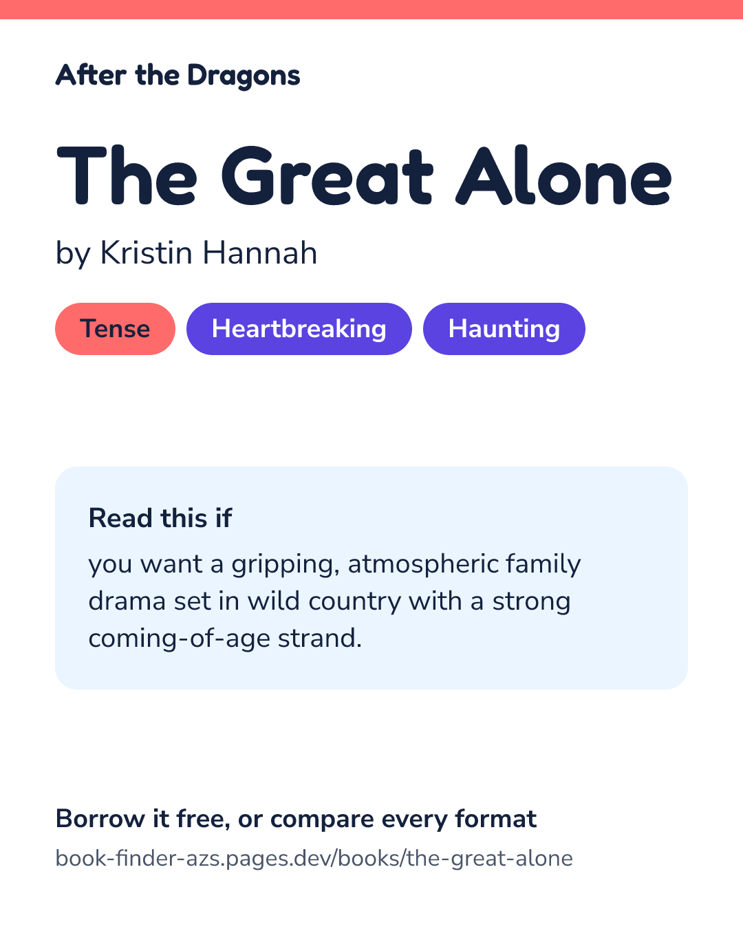 Share card for The Great Alone
