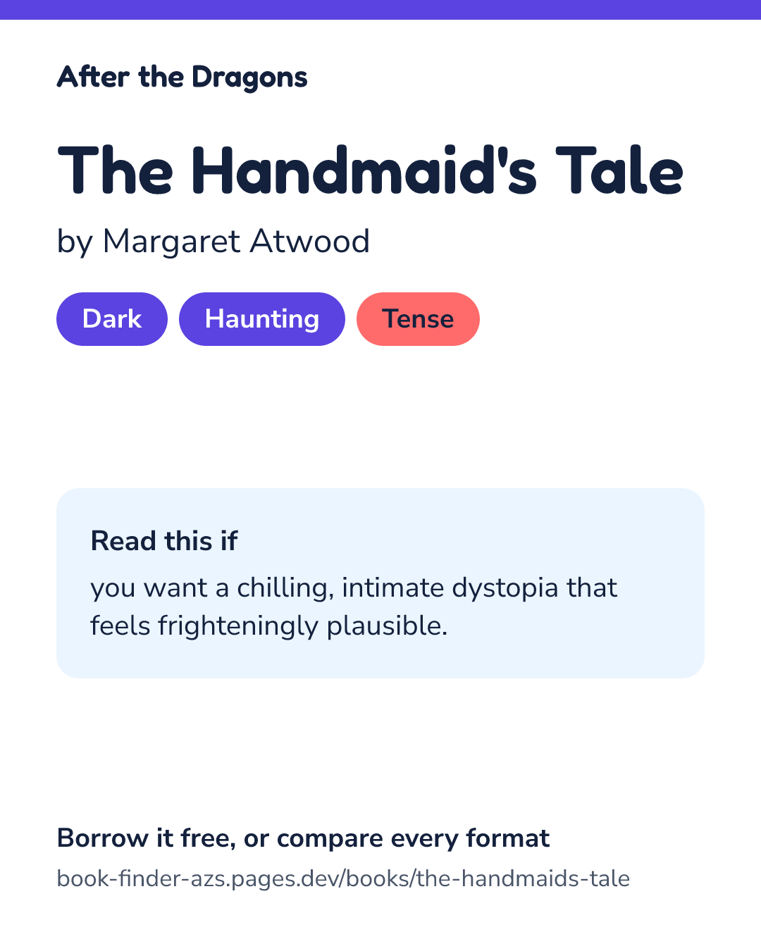 Share card for The Handmaid's Tale