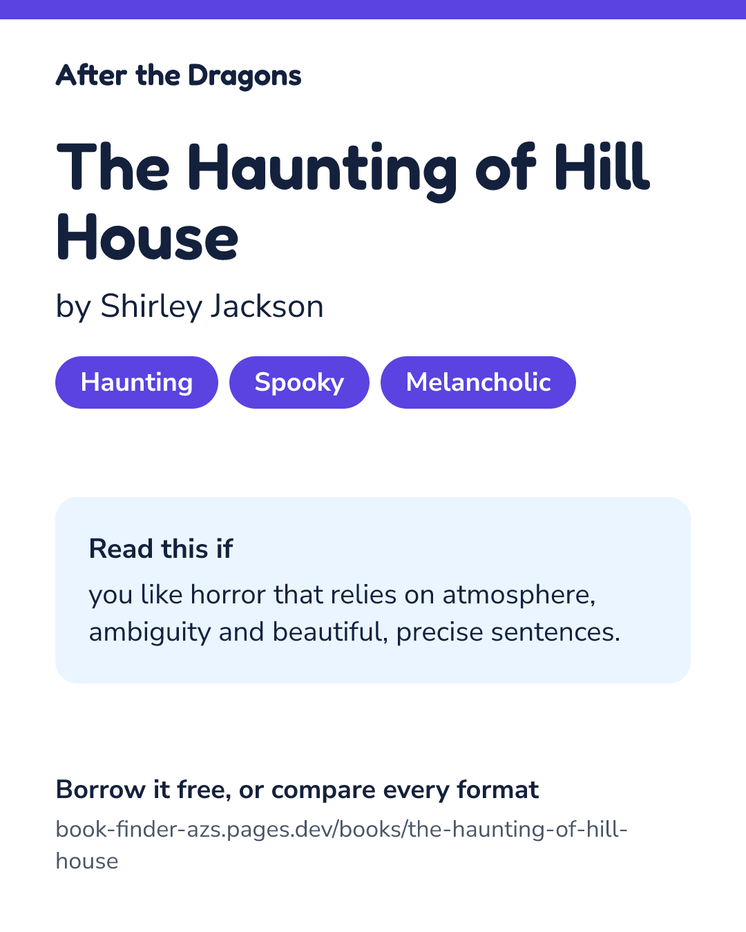 Share card for The Haunting of Hill House