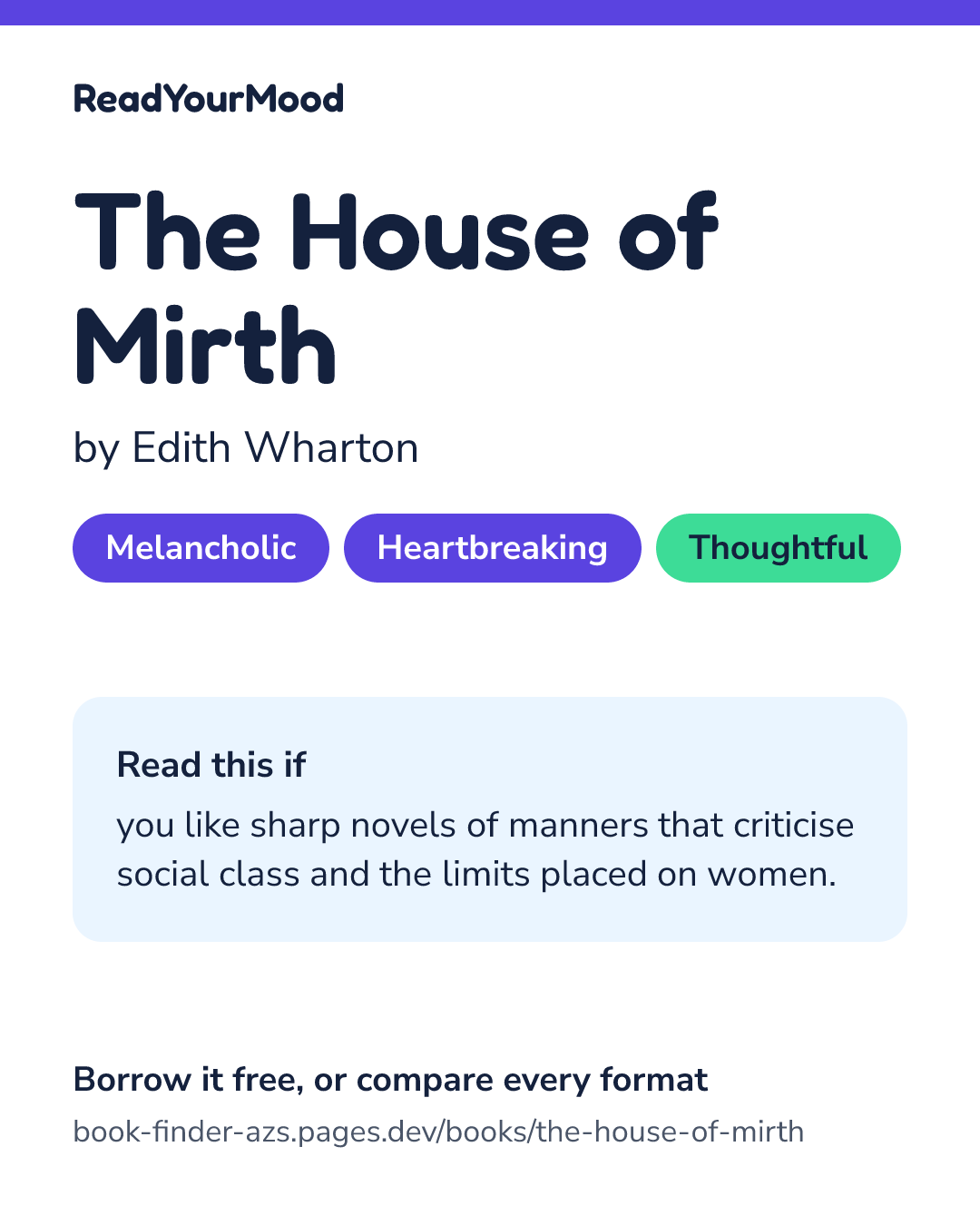 Share card for The House of Mirth