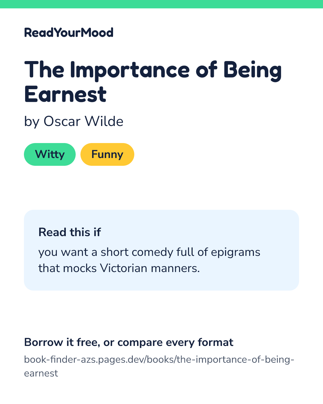 Share card for The Importance of Being Earnest