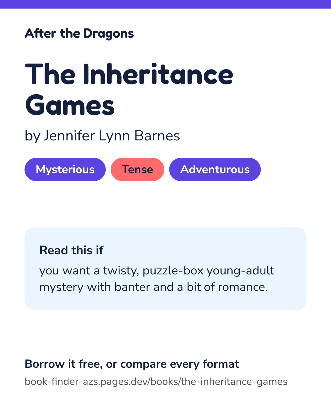 Share card for The Inheritance Games